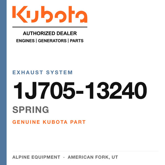 Genuine Kubota spring, part number 1J705-13240 — Alpine Equipment