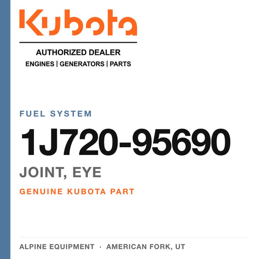 Genuine Kubota joint, eye, part number 1J720-95690 — Alpine Equipment