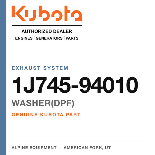 Genuine Kubota washer(dpf), part number 1J745-94010 — Alpine Equipment