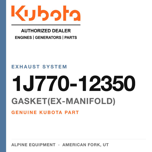 Genuine Kubota gasket(ex-manifold), part number 1J770-12350 — Alpine Equipment