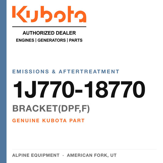 Genuine Kubota bracket(dpf,f), part number 1J770-18770 — Alpine Equipment