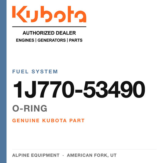 Genuine Kubota o-ring, part number 1J770-53490 — Alpine Equipment