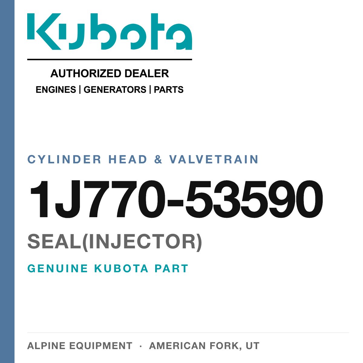 Genuine Kubota seal(injector), part number 1J770-53590 — Alpine Equipment