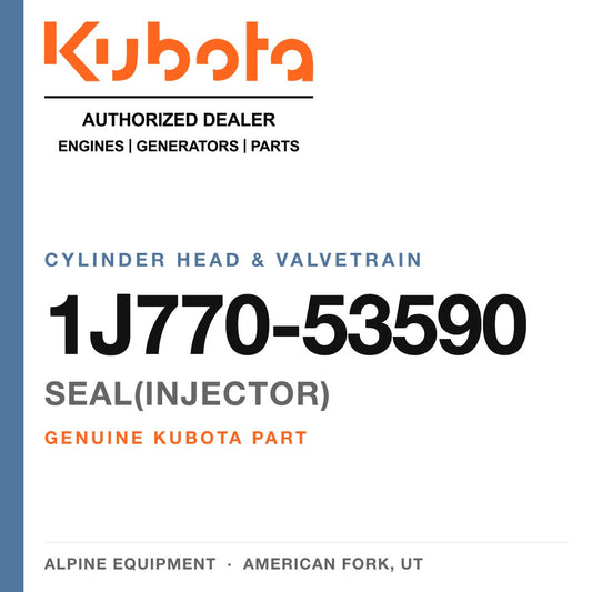 Genuine Kubota seal(injector), part number 1J770-53590 — Alpine Equipment