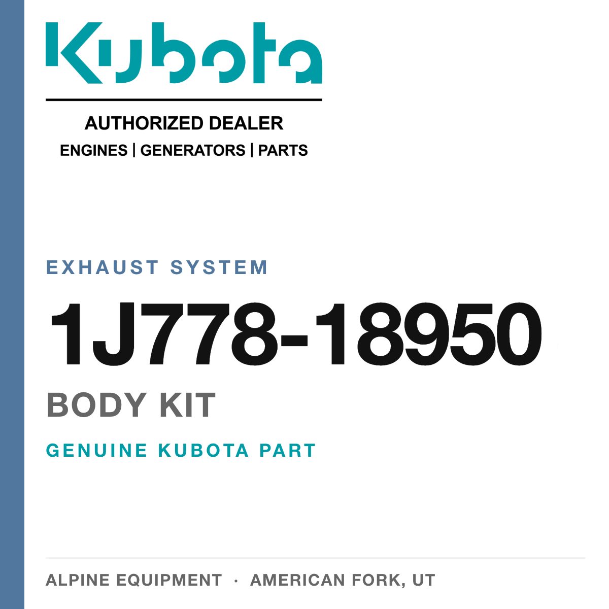 Genuine Kubota body kit, part number 1J778-18950 — Alpine Equipment