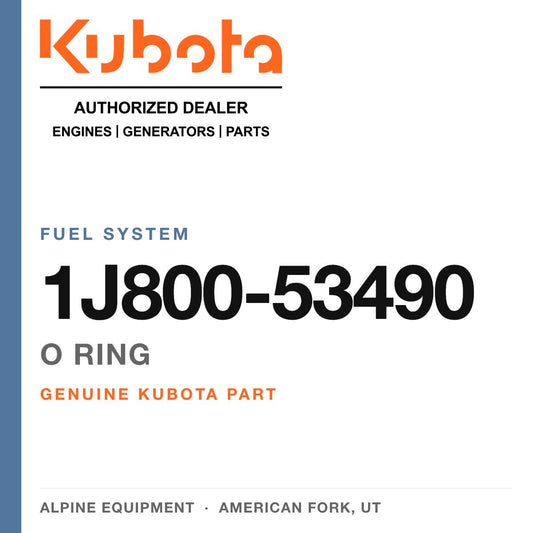 Genuine Kubota o ring, part number 1J800-53490 — Alpine Equipment