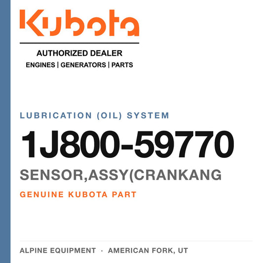 Genuine Kubota sensor,assy(crankang, part number 1J800-59770 — Alpine Equipment