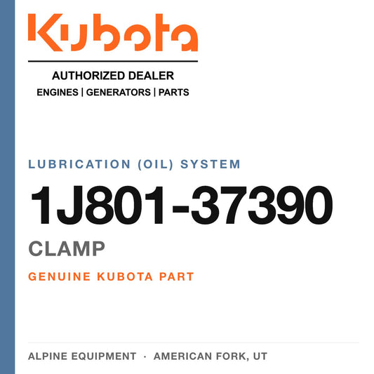 Genuine Kubota clamp, part number 1J801-37390 — Alpine Equipment