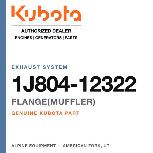 Genuine Kubota flange(muffler), part number 1J804-12322 — Alpine Equipment