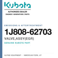 Genuine Kubota valve,assy(egr), part number 1J808-62703 — Alpine Equipment
