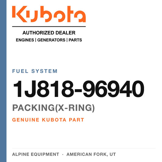Genuine Kubota packing(x-ring), part number 1J818-96940 — Alpine Equipment