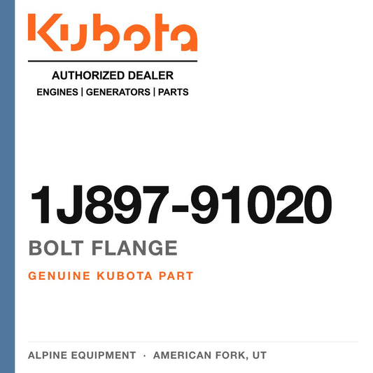 Genuine Kubota bolt flange, part number 1J897-91020 — Alpine Equipment