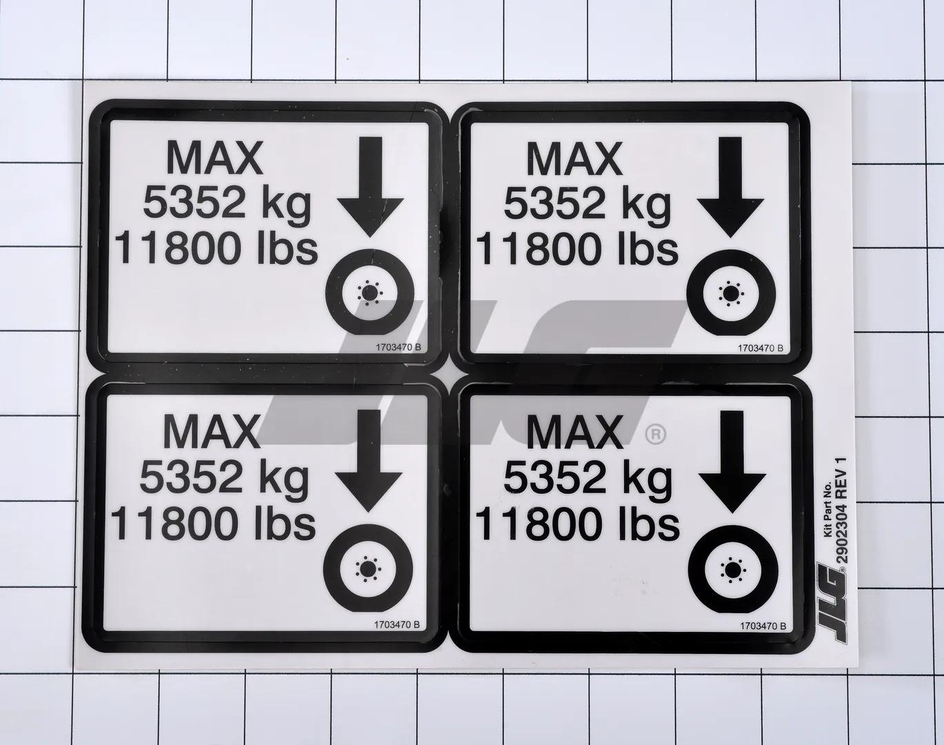 2902304 | KIT, DECAL MAX TIRE LOAD
