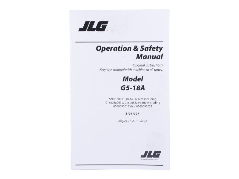 31211321 | G5-18A OPER & SAFETY MANUAL