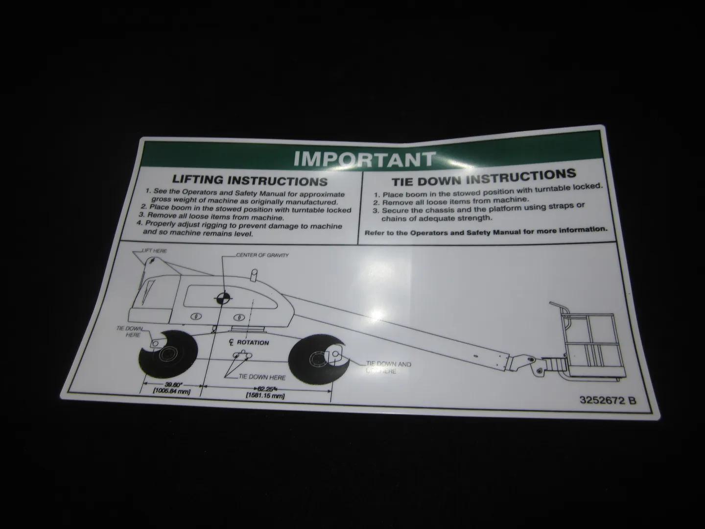 3252672 | NAMEPLATE, LIFT DIA 400 (DOM)