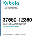 Genuine Kubota gasket,manifold na, part number 37560-12360 — Alpine Equipment