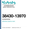 Genuine Kubota cushion, part number 38430-13970 — Alpine Equipment