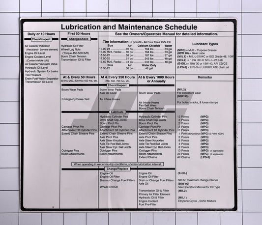 4107352 | DECAL LUBE & MAINT CHART