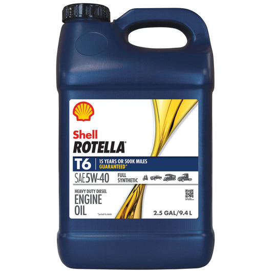 70013533 | Shell Rotella T6 5W-40, 2.5 Gallon Bottle (Pack of 2)