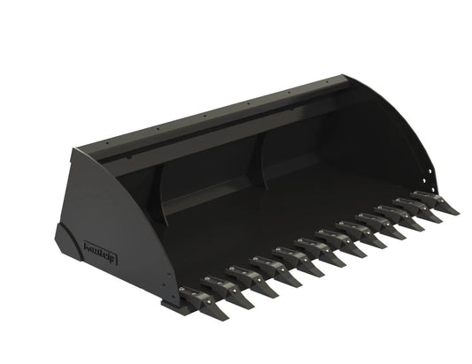 70014526 | 72" Heavy Duty Low Profile Extended Lip Utility bucket w/ Bolt on Teeth