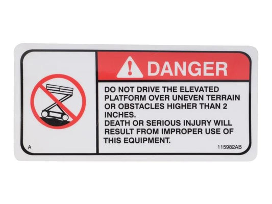 70040625 | DECAL, DANGER DRIVE ELEVATION