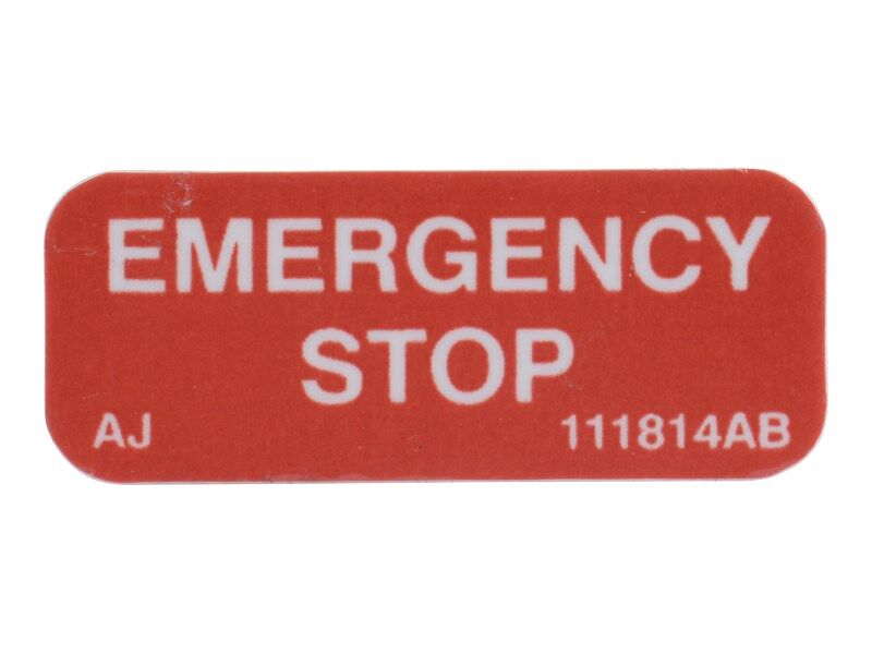 70040658 | DECAL, EMERGENCY STOP (NON PIC