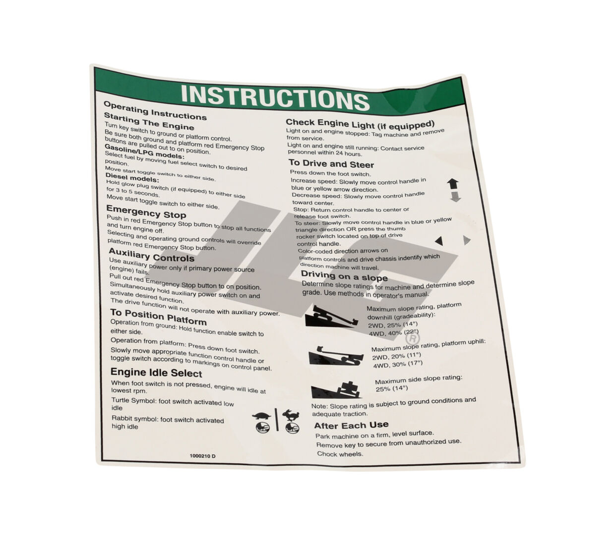 70040751 | DECAL,NOTICE OPER INST IC