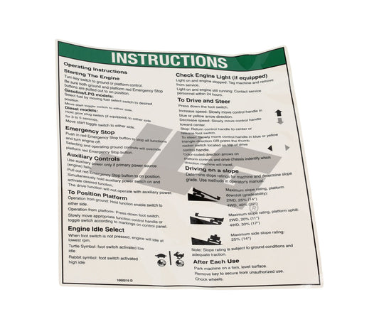 70040751 | DECAL,NOTICE OPER INST IC