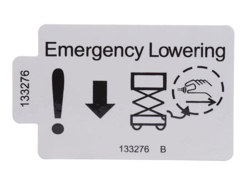 70041481 | DECAL,EMERGENCY LOWERING