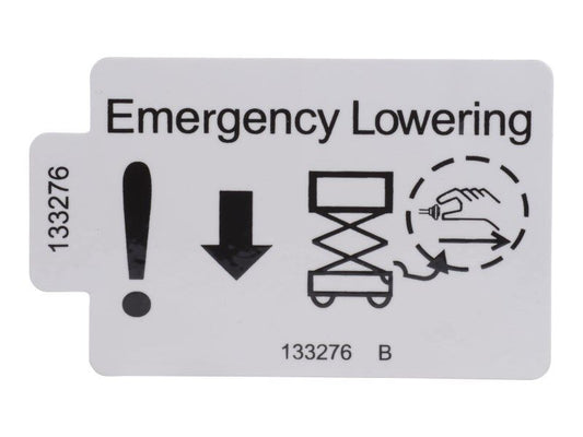 70041481 | DECAL,EMERGENCY LOWERING