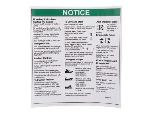 70041729 | DECAL,NOTICE OPERATING