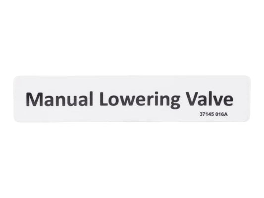 70043619 | DECAL,MANUAL LOWERING VALVE