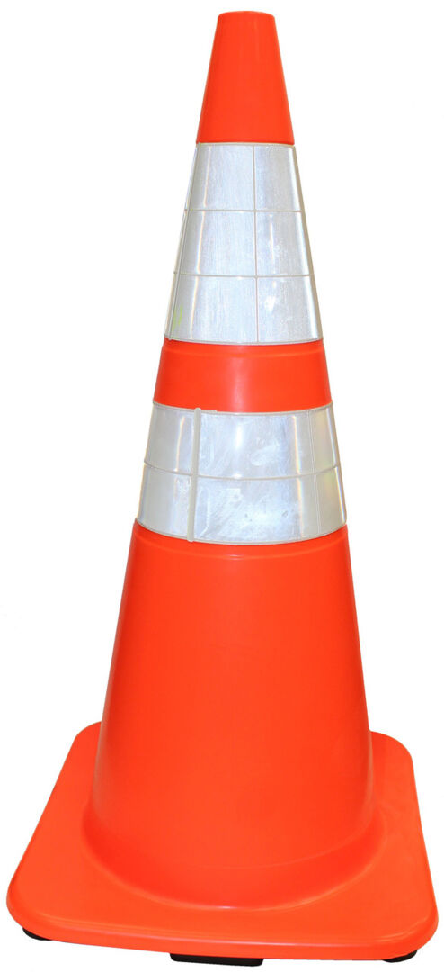 70051907 | TRAFFIC CONE W/RECESSED RELECTIVE SAFETY BANDS