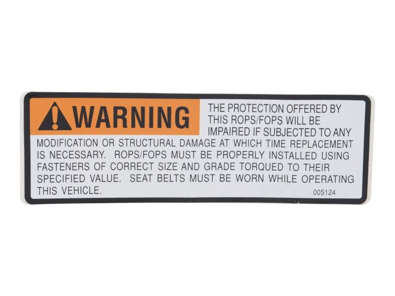 7029994 | DECAL, ROPS FOPS WARNING