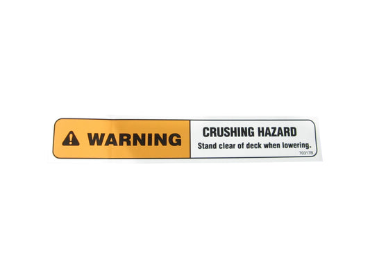 70317 | DECAL, CRUSHING HAZARD WARNING