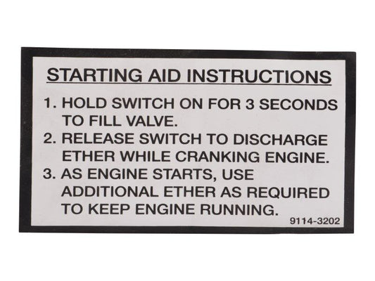 91143202 | DECAL - START INSTR