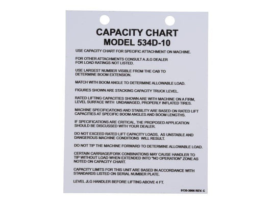 91353006 | LOAD CHART