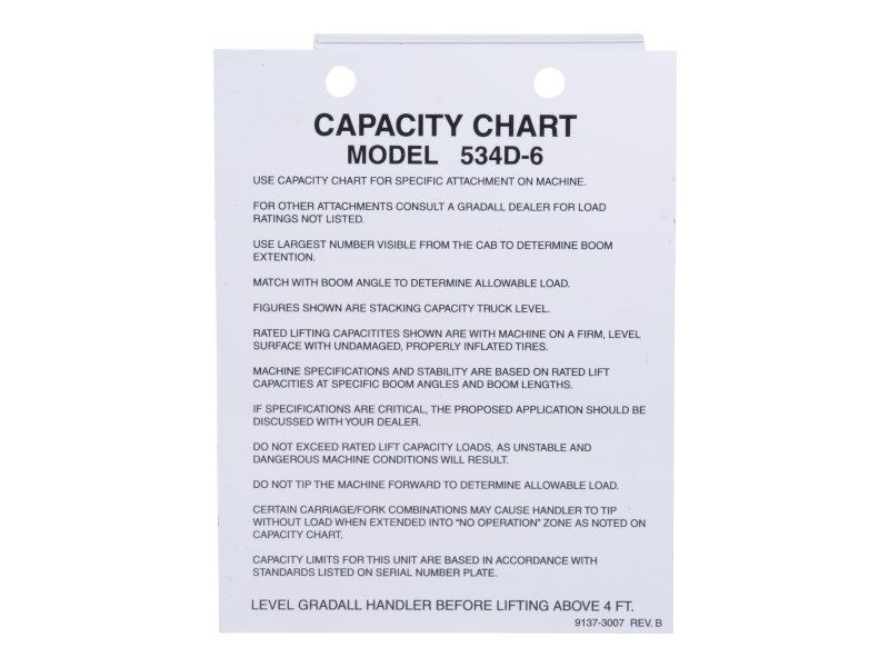 91373007 | LOAD CHART