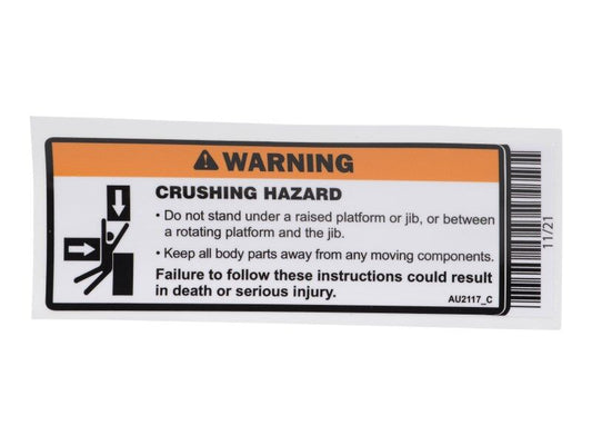 AU2117 | DECAL, CRUSHING HAZARD