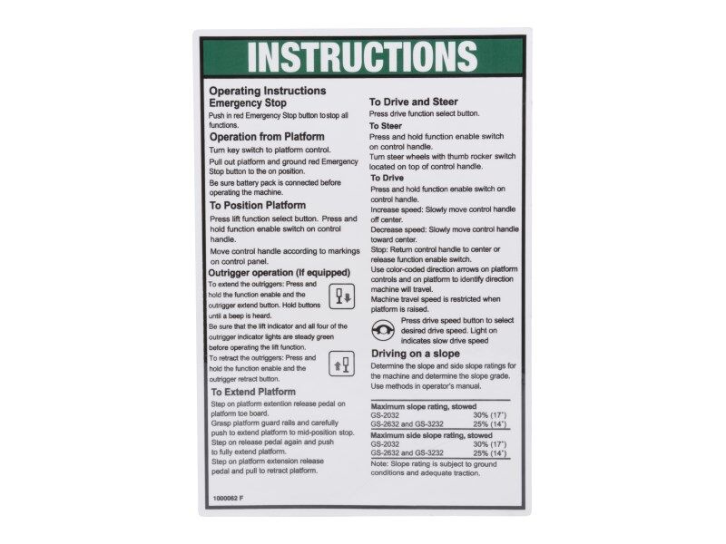 GN1000062 | GN-INSTRUCT OP,GEN 5 GS32