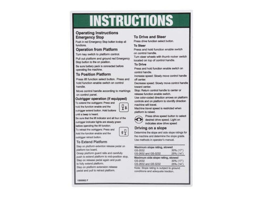 GN1000062 | GN-INSTRUCT OP,GEN 5 GS32