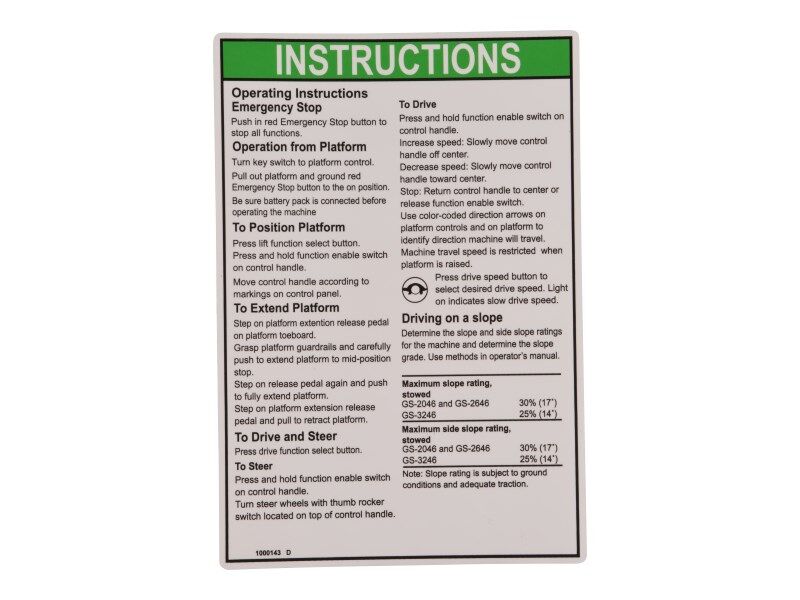 GN1000143 | GN-INSTRUCT OP GEN5 GS46