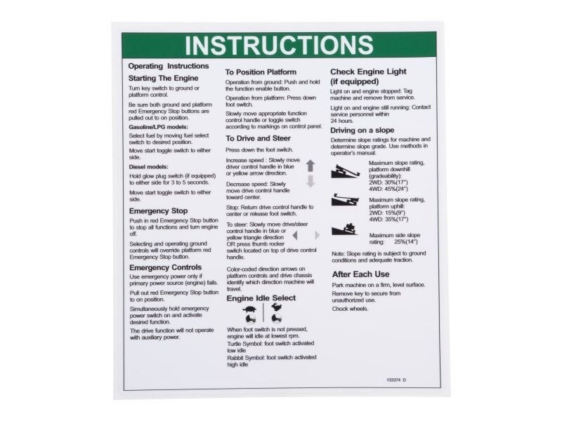 GN133374 | GN-DECAL, NOTICE OPERATING