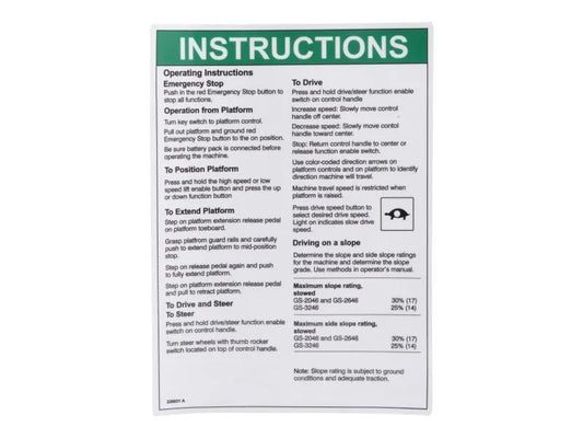 GN228931 | GN-DECAL, INSTRUCTIONS, GS46