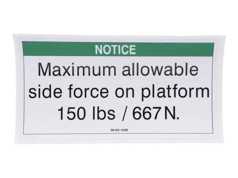 GN28163 | NOTICE MAX SIDE FORCE ANSI