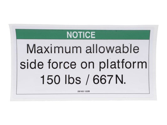 GN28163 | NOTICE MAX SIDE FORCE ANSI