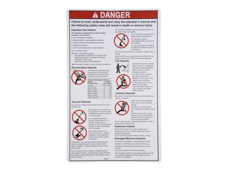 GN32700 | DECAL DANGER GEN SAFETY RULES