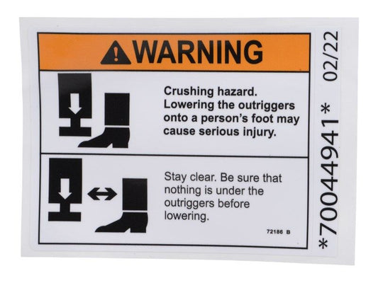 GN72186 | GN-DECAL, WARN CRUSH HAZ