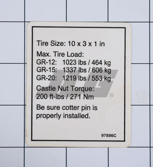 GN97886 | GN-LABEL,TIRE SPECS GR