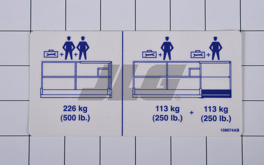SJ108674 | SJ-PLTFM CAPACITY LABEL